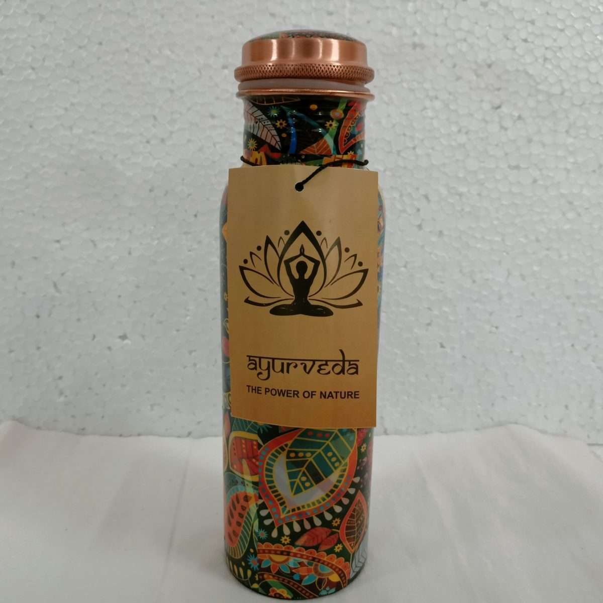 Ayurveda Copper Bohemian Bottle 750ml - 1st Stop Marshall's Health Shop, Gift Shop! - Heath and Natural Therapy New Brighton Christchurch - Naturopath