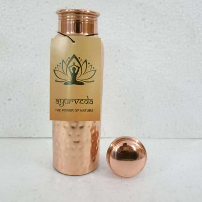 Ayurveda Copper Hammered Water Bottle 750ml - 1st Stop Marshall's Health Shop, Gift Shop! - Heath and Natural Therapy New Brighton Christchurch - Naturopath