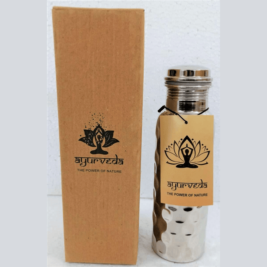 Ayurveda Copper/Antique Silver Bottle 750ml - 1st Stop Marshall's Health Shop, Gift Shop! - Heath and Natural Therapy New Brighton Christchurch - Naturopath