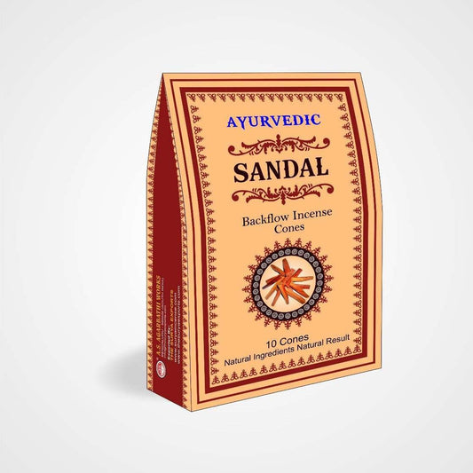 Ayurvedic Backflow Cones Amber Sandal - MarshallsHealthShop