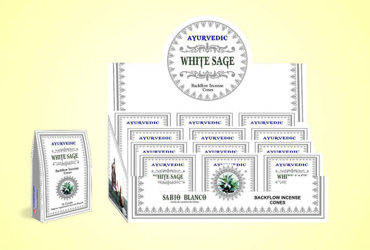 Ayurvedic Backflow Cones White Sage - MarshallsHealthShop
