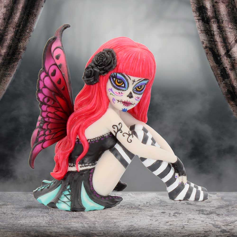 Nemesis Now Valentina 10cm
From the Sugar Skull Fairy collection.
Valentina has pink hair and black accessories.
Cast in the finest resin.
Lovingly hand-painted.
1st Stop, Marshall's Health Shop, Gift Shop!

SKU: B2299F6