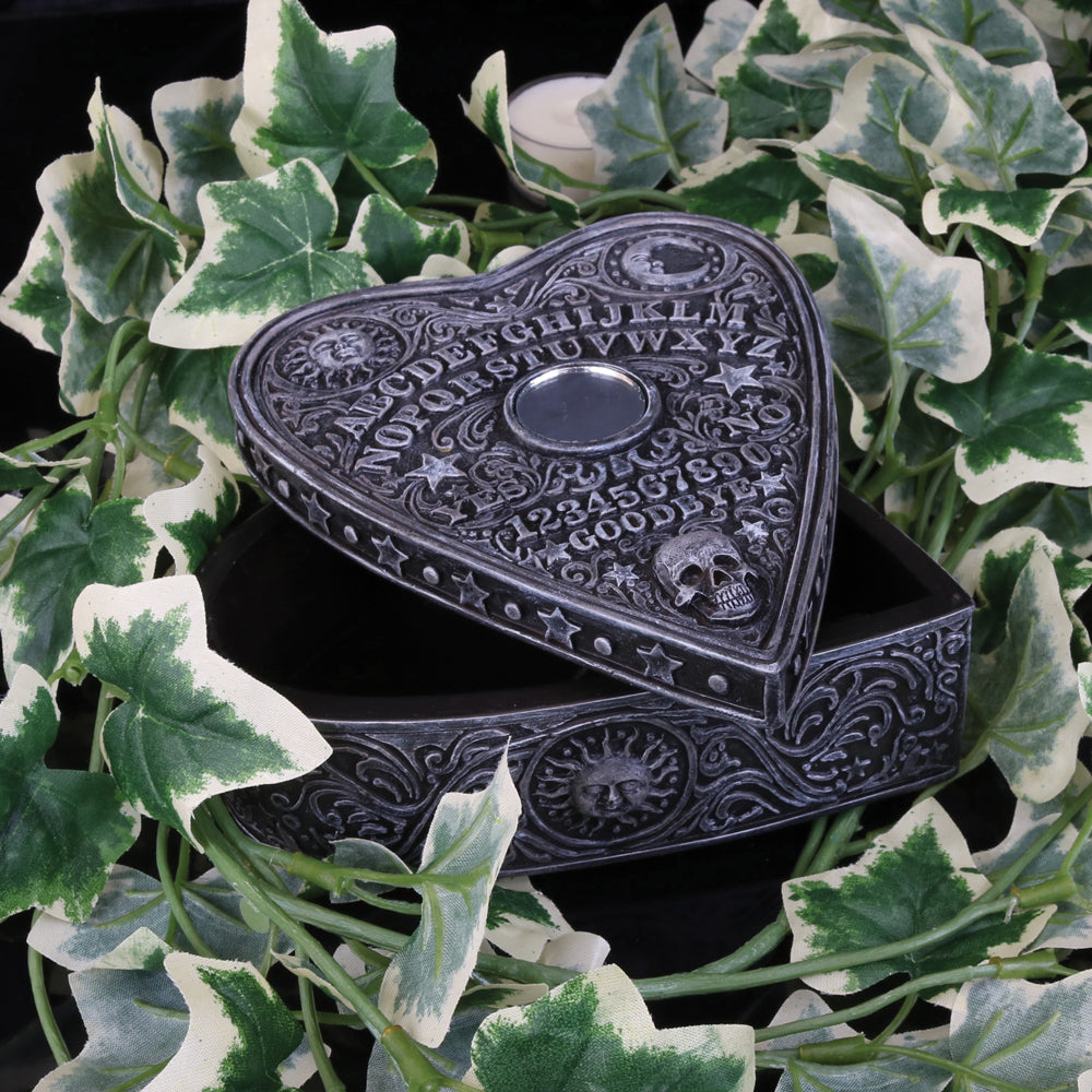 Nemesis Now Spirit Board Box 12cm
Enchanting heart-shaped Spirit Board box
Designed by Nemesis Now
Cast in high-quality resin
Expertly hand-painted
1st Stop, Marshall's Health Shop, Gift Shop!

SKU: B4329M8