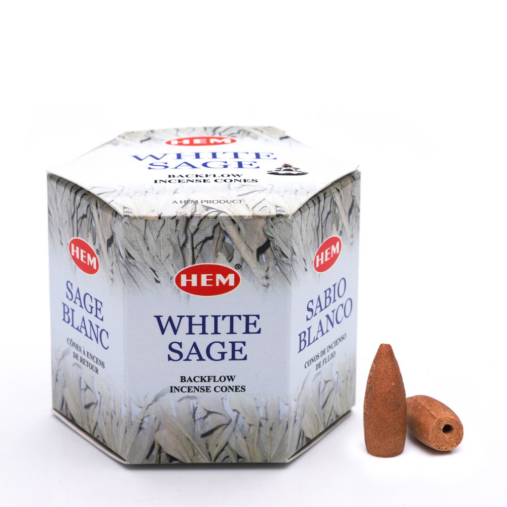 Backflow Cones - White Sage - MarshallsHealthShop