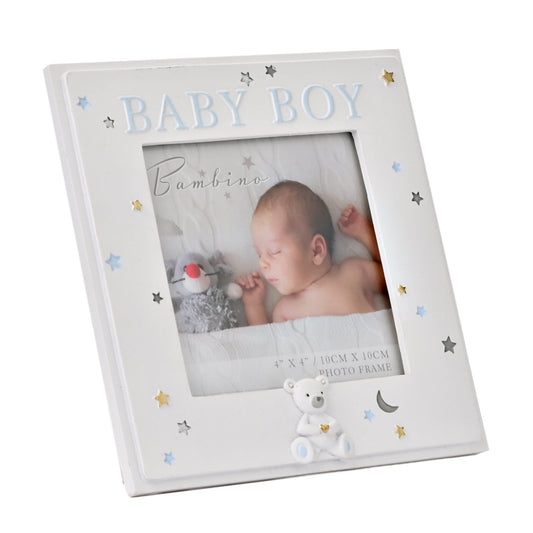 Bambino Resin Baby Boy Photo Frame 4x4inch# - 1st Stop Marshall's Health Shop, Gift Shop! - Heath and Natural Therapy New Brighton Christchurch - Naturopath#