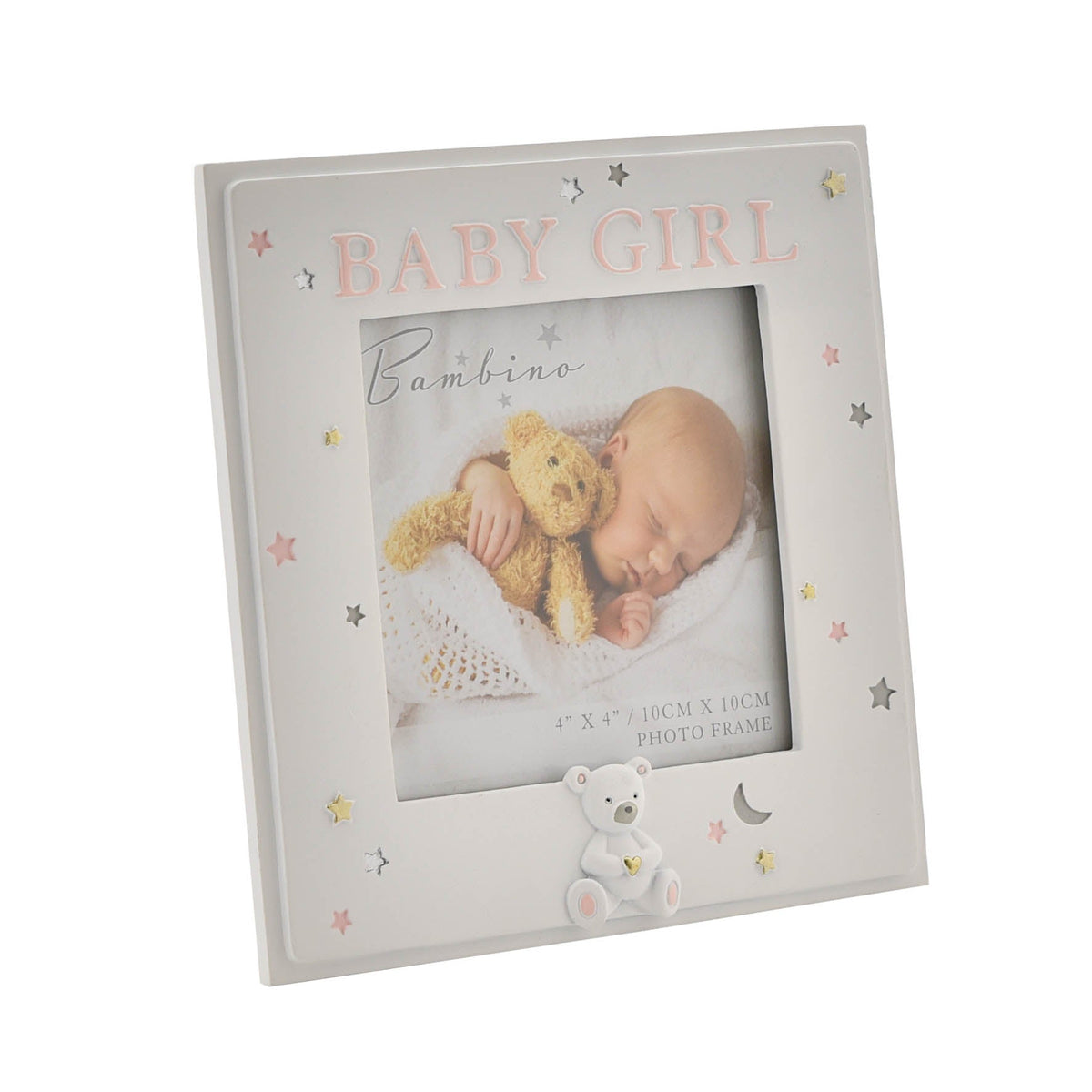 Bambino Resin Baby Girl Photo Frame 4x4inch# - 1st Stop Marshall's Health Shop, Gift Shop! - Heath and Natural Therapy New Brighton Christchurch - Naturopath#