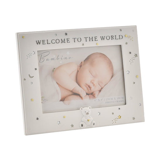 Bambino Resin Welcome World Photo Frame 6x4inch# - 1st Stop Marshall's Health Shop, Gift Shop! - Heath and Natural Therapy New Brighton Christchurch - Naturopath#