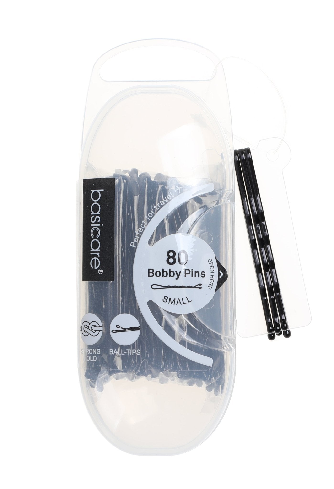 Basicare Bobby Pins Black 5cm 80 Pack - MarshallsHealthShop