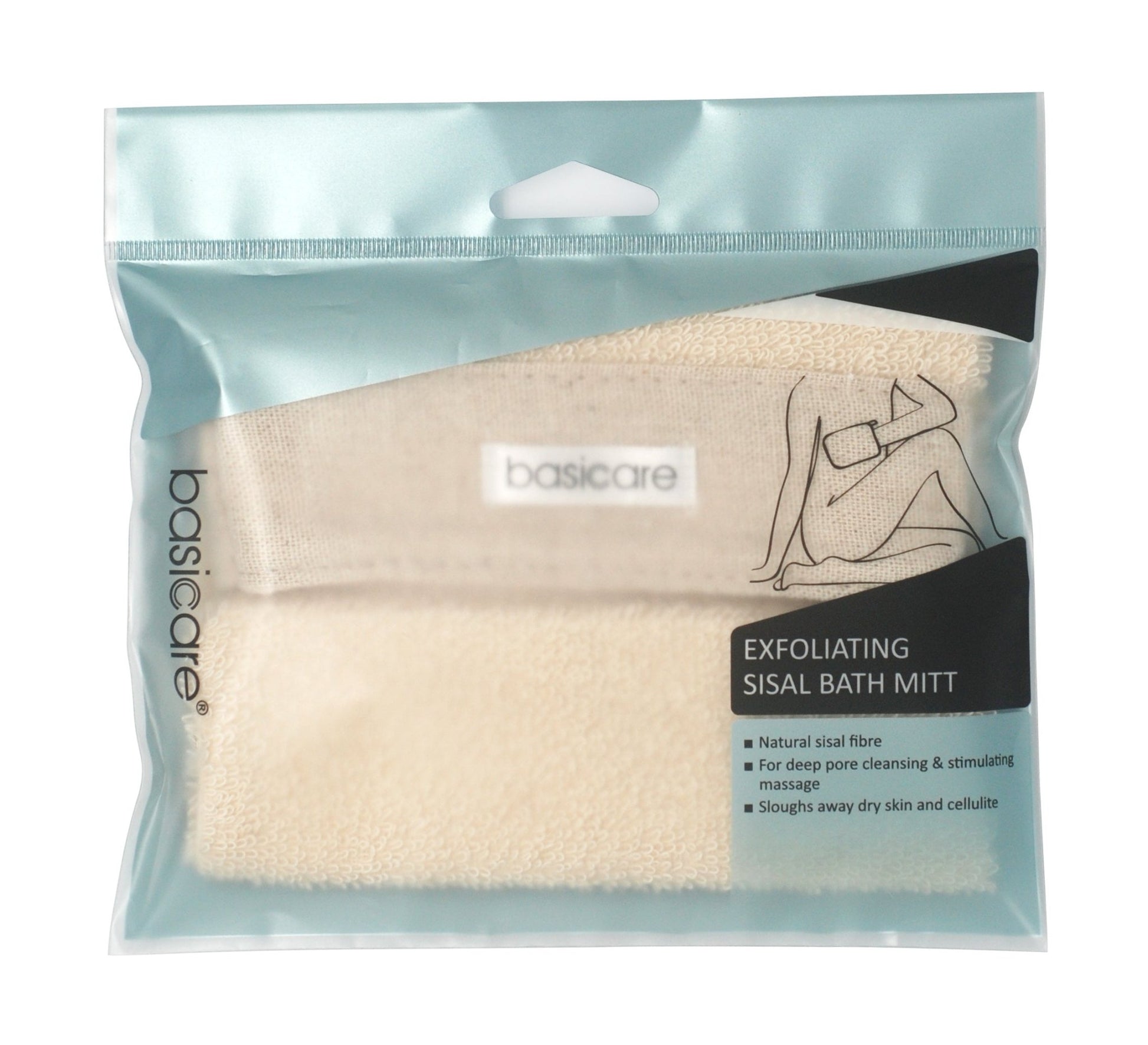 Basicare Exfoliating Bath Mitt Sisal 13x20cm - MarshallsHealthShop