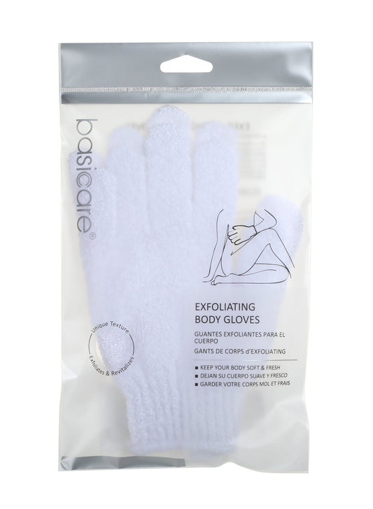 Basicare Exfoliating Gloves - White - MarshallsHealthShop