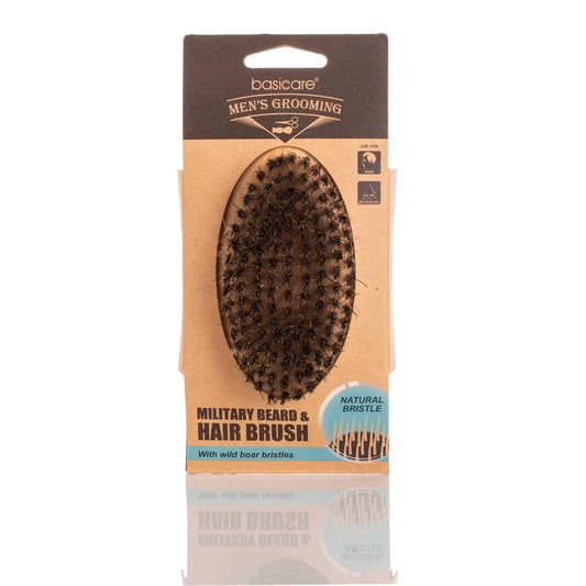Basicare Men's Grooming Military Brush Beard & Hair - MarshallsHealthShop