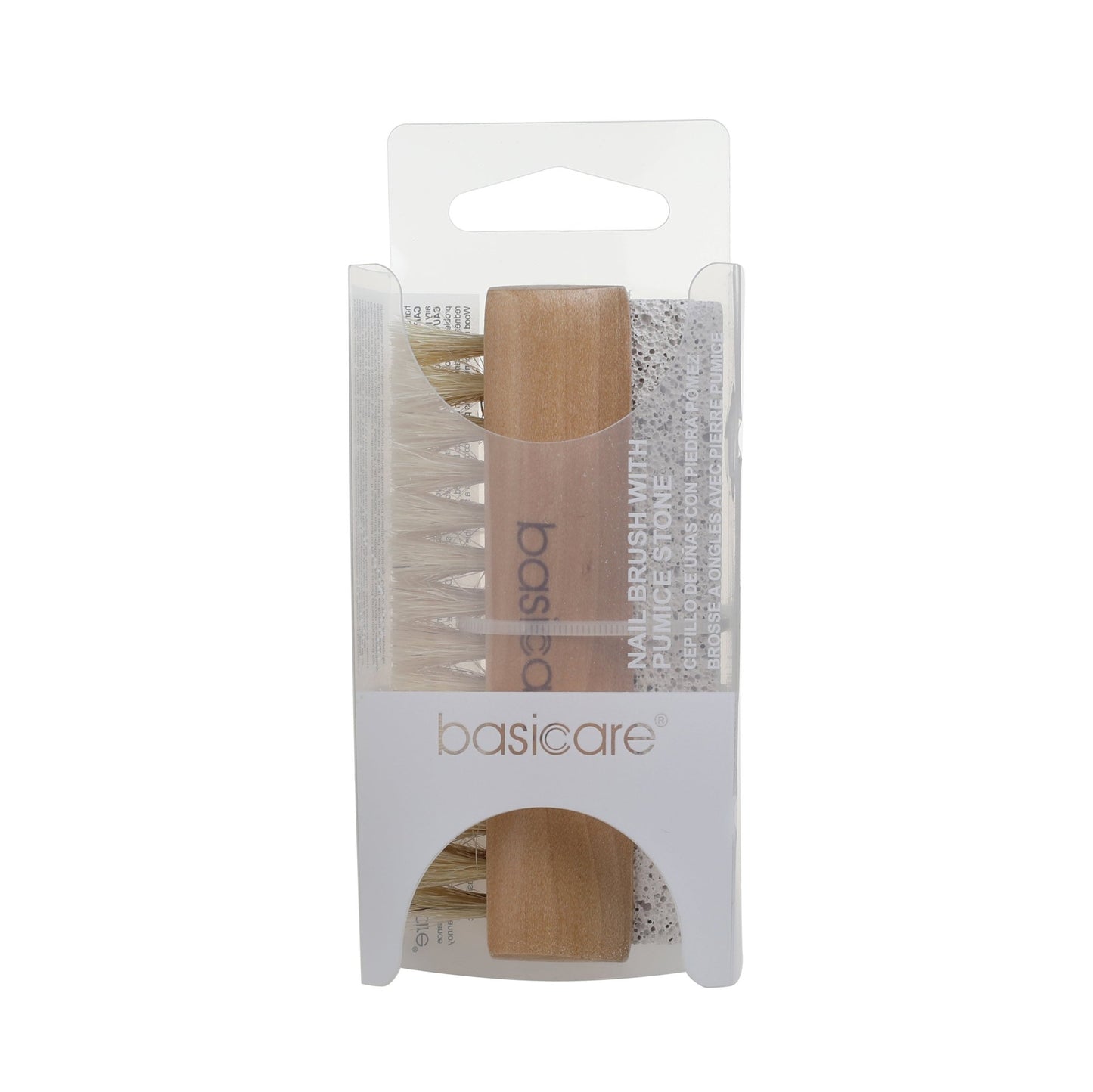 Basicare Nail Brush With Pumice 9.3cm - Natural Bristle - MarshallsHealthShop