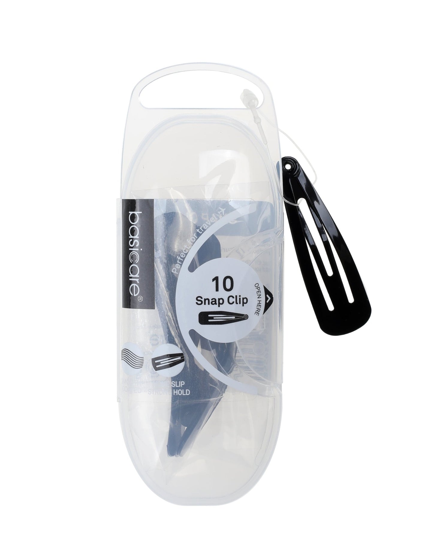 Basicare Snap Clips Black 4.8cm 10 Pack - MarshallsHealthShop