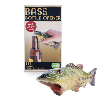 Bass Fish Bottle Opener
Bass-shaped bottle opener to tackle your beer!
Sturdy polyresin material with realistic fish colouring
Great gift for a fishing enthusiast
13.5(L) x 4.8(W) x 5.0(H) cm
Colour box
1st Stop, Marshall's Health Shop, Gift Shop!

SKU: NM-BO/BA