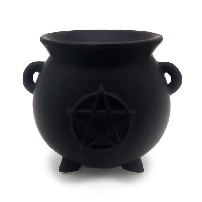 Witches Cauldron Pentagram Blk Oil Burner