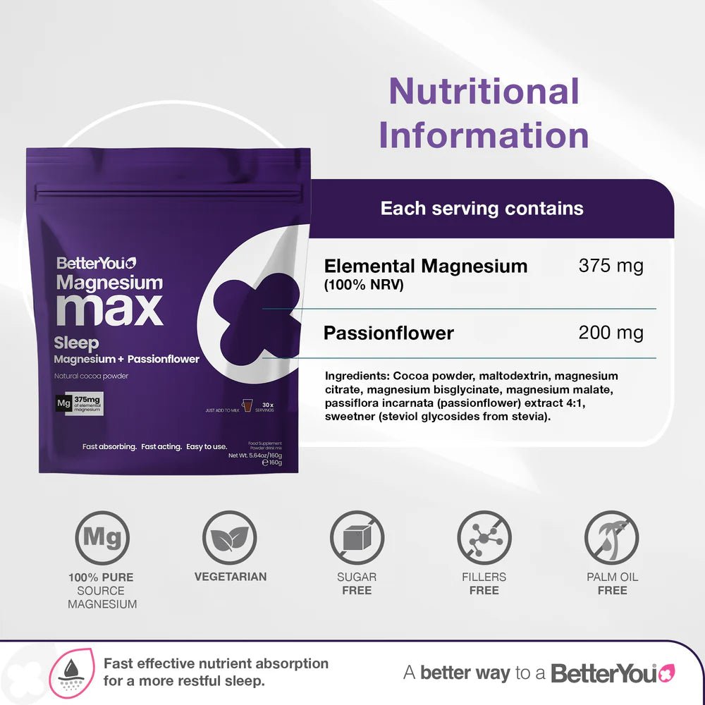 Better You Magnesium Max 3-in-1 Sleep Powder 160g - 1st Stop Marshall's Health Shop, Gift Shop! - Heath and Natural Therapy New Brighton Christchurch - Naturopath