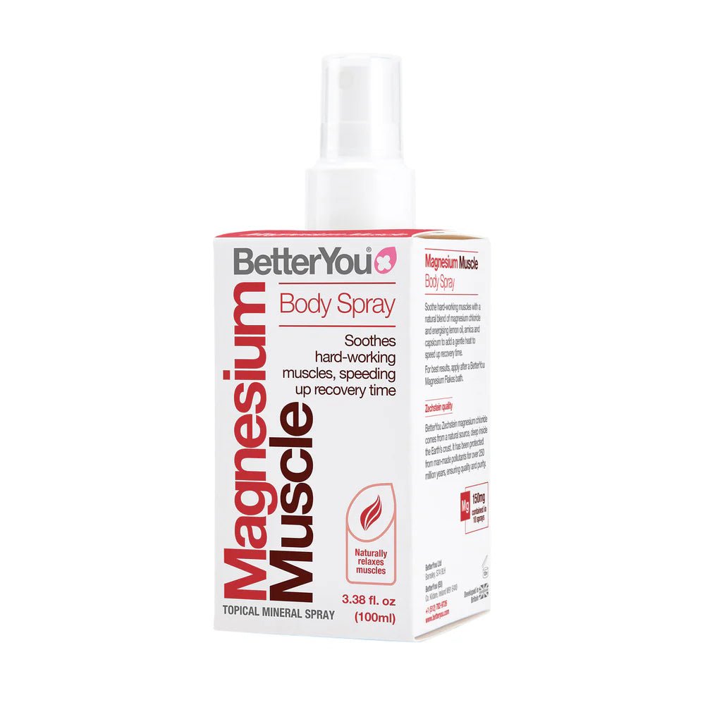 Better You Magnesium Muscle Body Spray 100ml - 1st Stop Marshall's Health Shop, Gift Shop! - Heath and Natural Therapy New Brighton Christchurch - Naturopath