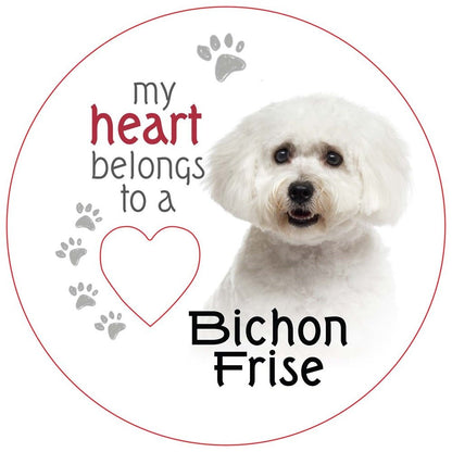 Bichon Frise Piece of My Heart Magnet - MarshallsHealthShop