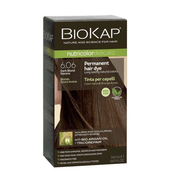 BioKap Delicato Rapid Natural Permanent Hair Colour 6.06 Dark Blond 135ml - 1st Stop Marshall's Health Shop, Gift Shop! - Heath and Natural Therapy New Brighton Christchurch - Naturopath