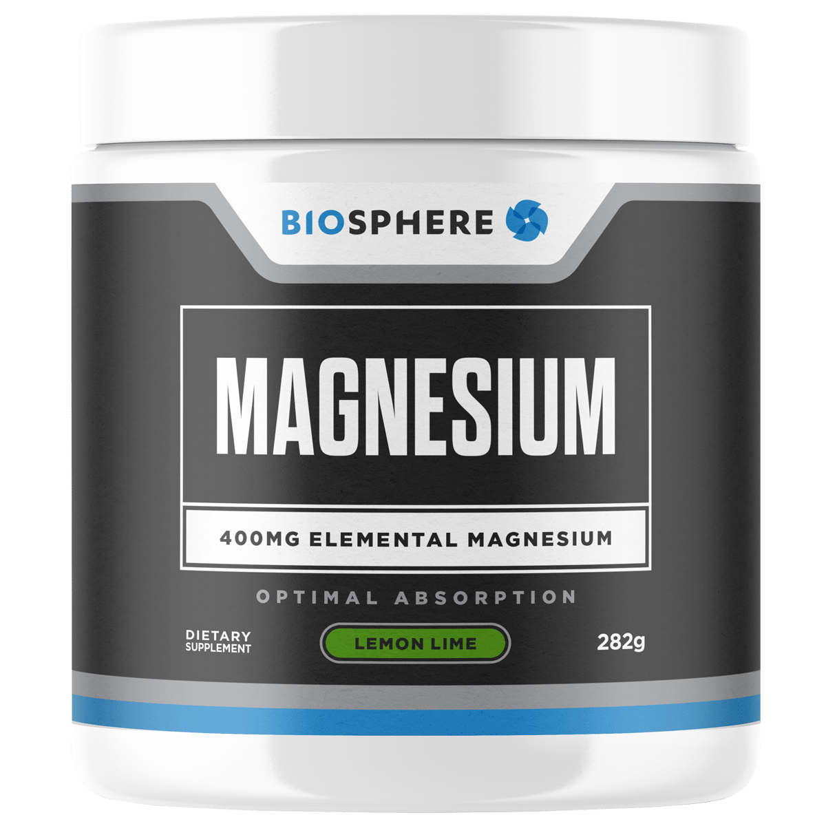 Biosphere Magnesium 400mg Powder Lemon & Lime 282g - 1st Stop Marshall's Health Shop, Gift Shop! - Heath and Natural Therapy New Brighton Christchurch - Naturopath