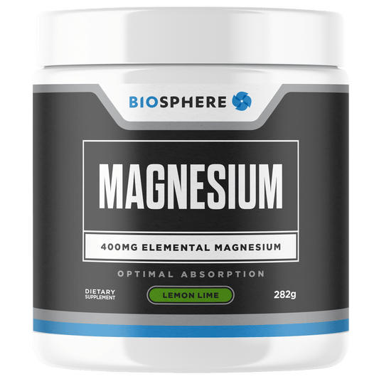 Biosphere Magnesium 400mg Powder Lemon & Lime 282g - 1st Stop Marshall's Health Shop, Gift Shop! - Heath and Natural Therapy New Brighton Christchurch - Naturopath