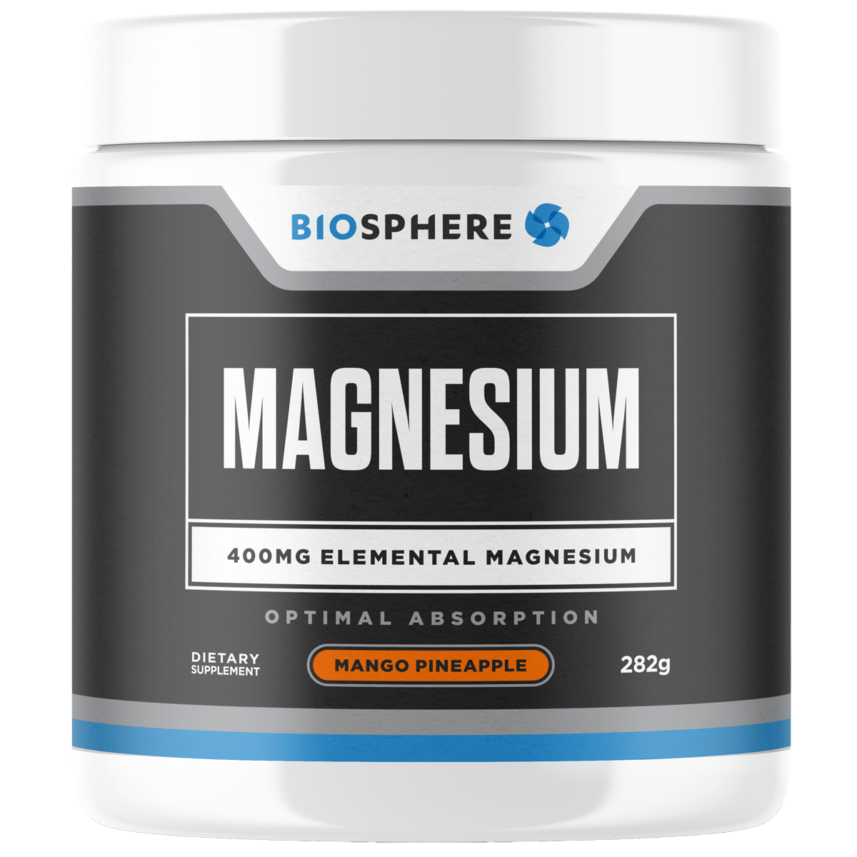Biosphere Magnesium 400mg Powder Mango & Pineapple 282g - 1st Stop Marshall's Health Shop, Gift Shop! - Heath and Natural Therapy New Brighton Christchurch - Naturopath
