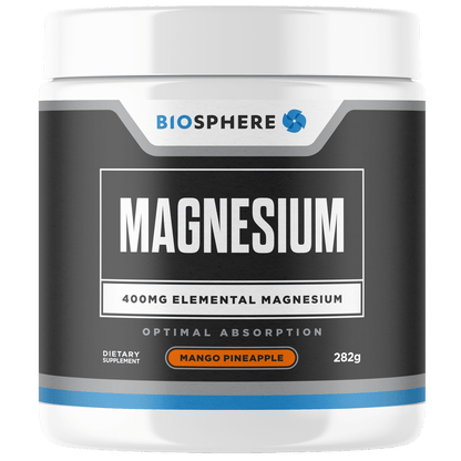 Biosphere Magnesium 400mg Powder Mango & Pineapple 282g - 1st Stop Marshall's Health Shop, Gift Shop! - Heath and Natural Therapy New Brighton Christchurch - Naturopath