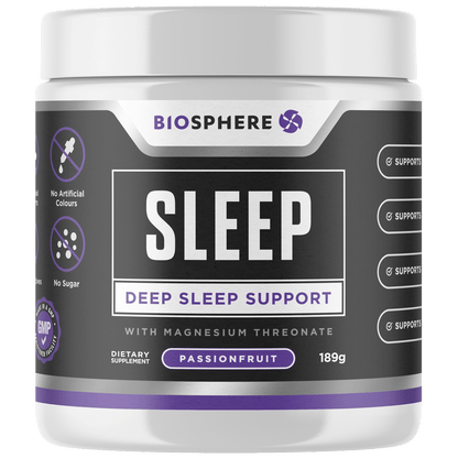 Biosphere Sleep Support 189g Passionfruit - 1st Stop Marshall's Health Shop, Gift Shop! - Heath and Natural Therapy New Brighton Christchurch - Naturopath