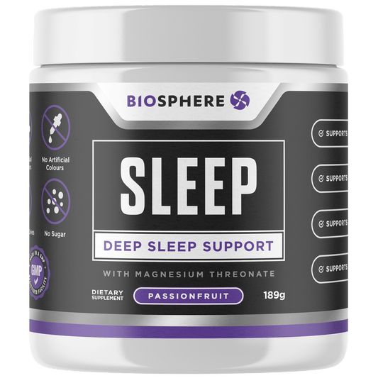 Biosphere Sleep Support 189g Passionfruit - 1st Stop Marshall's Health Shop, Gift Shop! - Heath and Natural Therapy New Brighton Christchurch - Naturopath