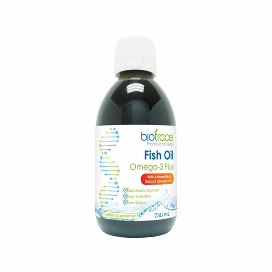 BioTrace Fish Oil Omega 3 Plus 250ml Lemon - MarshallsHealthShop