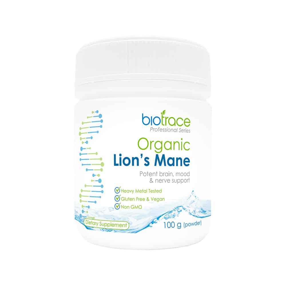 BioTrace Organic Lions Mane Powder 100g - MarshallsHealthShop