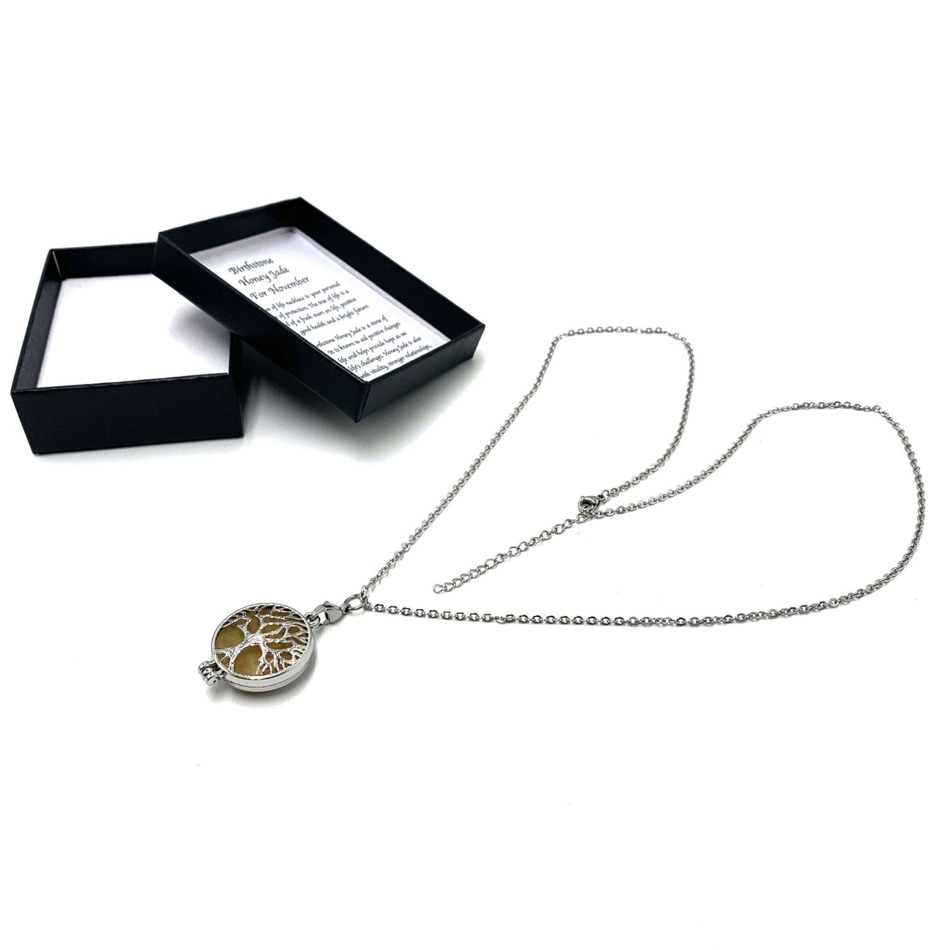 Birthstone Necklace Honey Jade November - 1st Stop Marshall's Health Shop, Gift Shop! - Heath and Natural Therapy New Brighton Christchurch - Naturopath