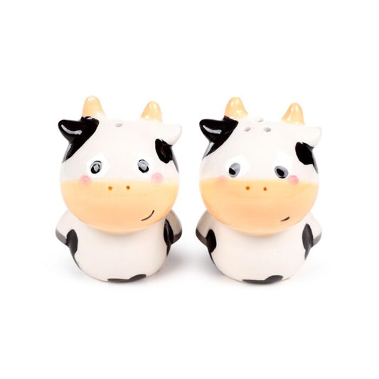 Black and White Cow Ceramic Salt & Pepper Set

Material & Ceramic (Dolomite)
Food Safe:Yes
Dishwasher Safe:&nbsp;No
Microwave Safe:&nbsp;No
Set Contains:&nbsp;1 Salt and 1 Pepper Shaker
Access: Each pot can be filled via a rubber bung on the bottom.
1st Stop, Marshall's Health Shop, Gift Shop!

SKU: SP121