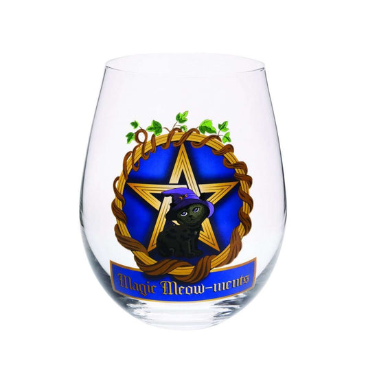 Black Cat Pentacle Wine Glass - MarshallsHealthShop