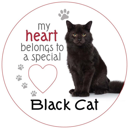 Black Cat Piece of My Heart Magnet - MarshallsHealthShop