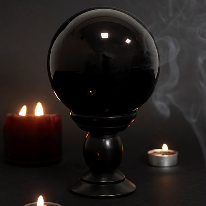 Black Large Crystal Ball Wooden Stand - 1st Stop Marshall's Health Shop, Gift Shop! - Heath and Natural Therapy New Brighton Christchurch - Naturopath