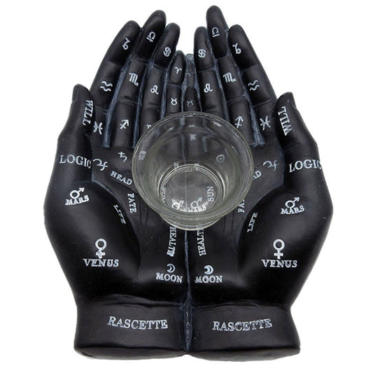 Black Palm Reading hand with Tealight Holder - MarshallsHealthShop