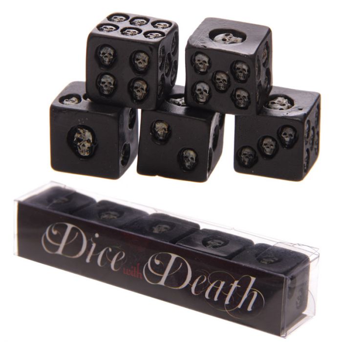 Black Skull Dice - Pack of 5 - MarshallsHealthShop
