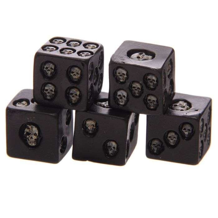 Black Skull Dice - Pack of 5 - MarshallsHealthShop