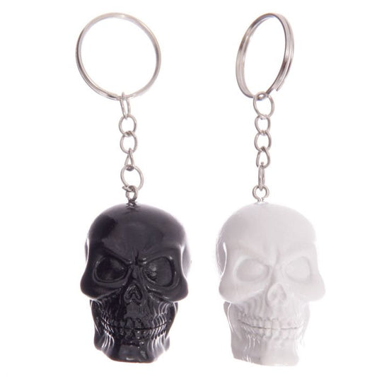 Black & White Skull Keyring - MarshallsHealthShop