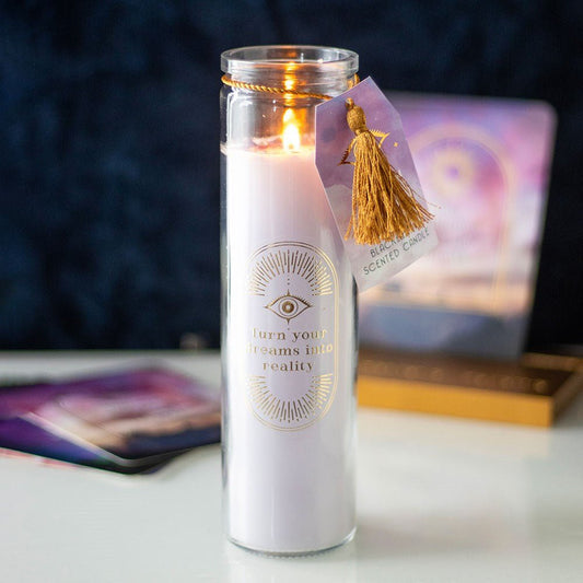 Blackberry Tube Candle with Amethyst Crystals

Inspired by traditional 7-day prayer candles, this tube candle comes in a beautiful blackberry fragrance. Accented with gold 'Turn your dreams into a reality' text and amethyst crystal chips, this candle promotes calm and relaxation. Crystals will release from wax with use and can be reused for a multitude of spiritual purposes. Paraffin wax. Approximately 50 hours of burn time. 1st Stop, Marshall's Health Shop, Gift Shop!