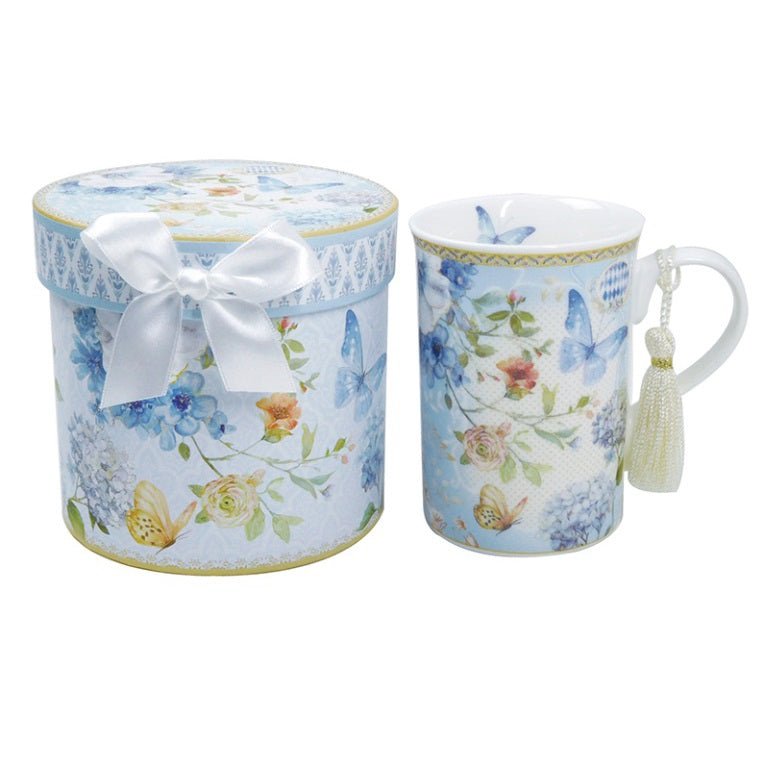 Blue Butterflies T Time Mug With Gift Box - MarshallsHealthShop