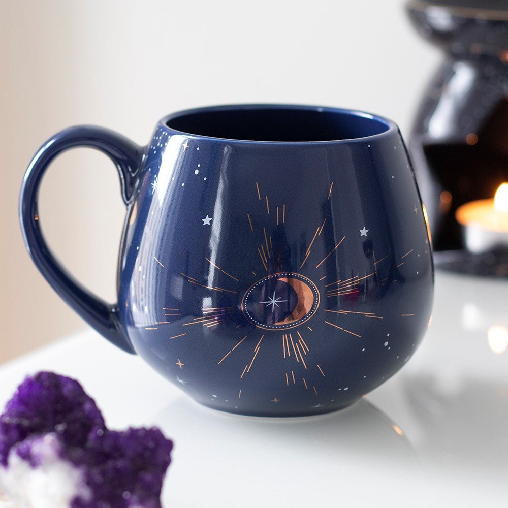 Blue Crescent Moon Rounded Mug - MarshallsHealthShop
