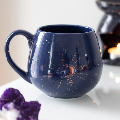 Blue Crescent Moon Rounded Mug - MarshallsHealthShop