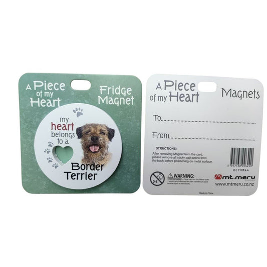 Border Terrier Piece of My Heart Magnet - MarshallsHealthShop