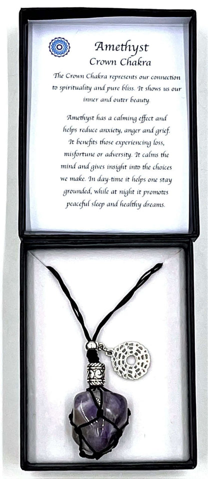 Braided Stone Necklace Amethyst Crown Chakra

The Crown Chakra represents our connection to spiritually and pure bliss. It shows us our inner and outer beauty.&nbsp;

Length 75cm approx.

1st Stop, Marshall's Health Shop, Gift Shop!

SKU: BPAM