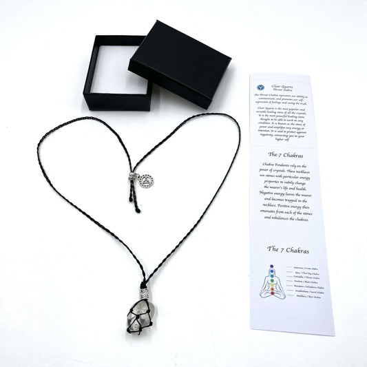 Braided Stone Necklace Clear Quartz - MarshallsHealthShop