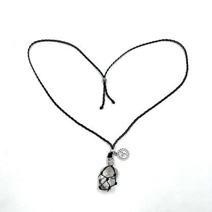 Braided Stone Necklace Clear Quartz - MarshallsHealthShop