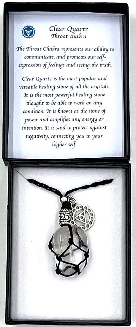 Braided Stone Necklace Clear Quartz - MarshallsHealthShop