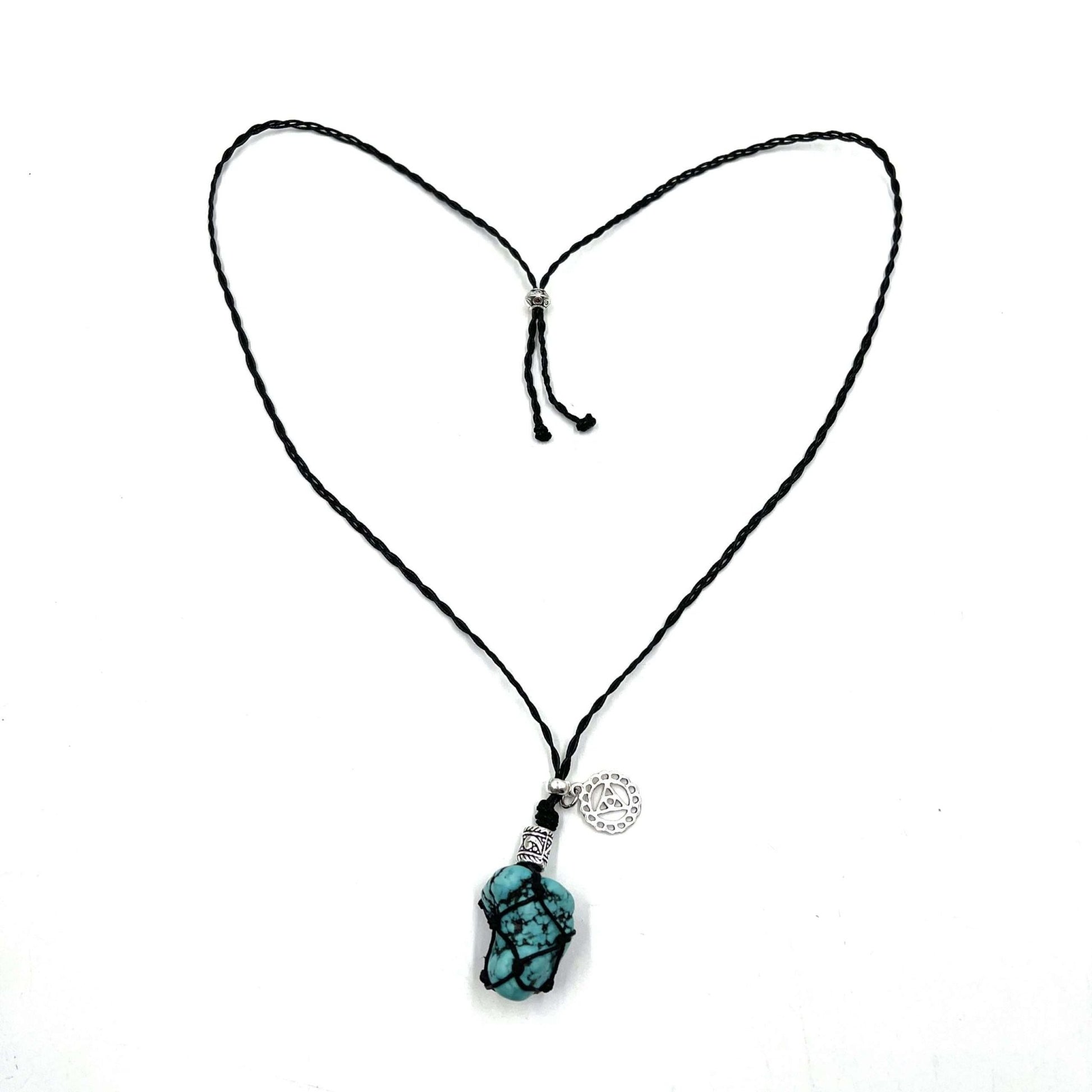 Braided Stone Necklace Turquoise (Howlite) - 1st Stop Marshall's Health Shop, Gift Shop! - Heath and Natural Therapy New Brighton Christchurch - Naturopath